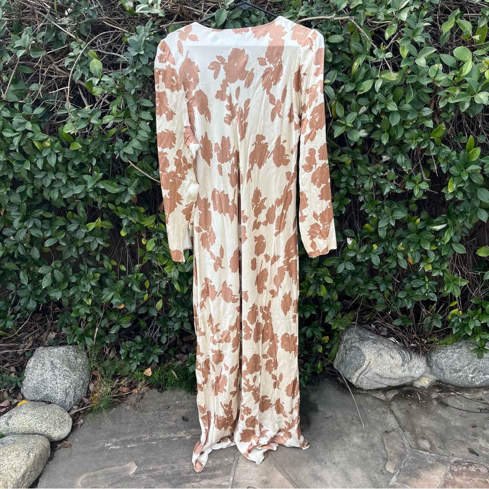 NWT LOFT Floral V-Neck Bias Maxi Dress in Size 14 - Picture 8 of 8